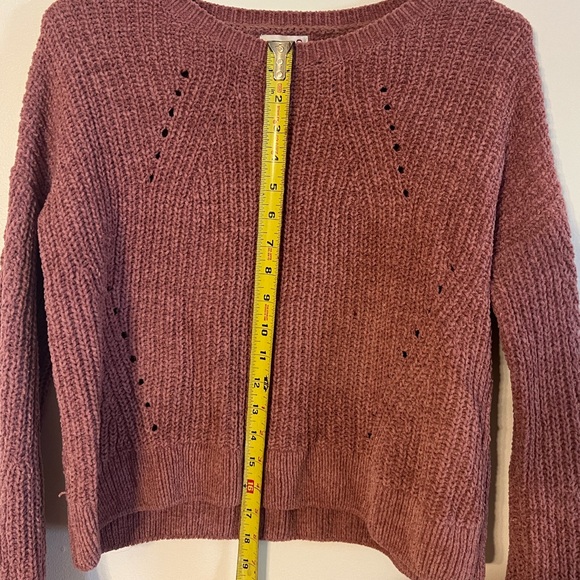 SO Cropped Pink/Mauve Womens Knitted Sweater Size Small - Picture 5 of 5